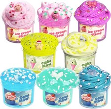 8 Packs Mixed Cloud Galaxy Butter Slime Kit, Non Sticky, Super Soft Slime Toy