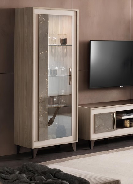 Vitrine Glasschrank Regal BüCherschrank Wohnwand Schrank MöBel Regale Wohnzimmer-image