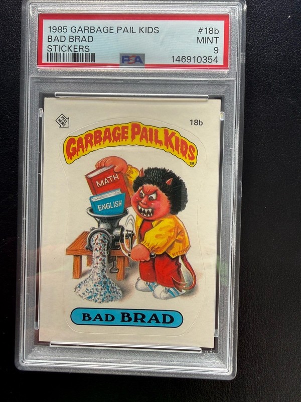 1985 Topps OS1 Garbage Pail Kids Series 1 BAD BRAD 18b Matte Card PSA 9