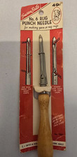 Susan Bates Rug Punch Needle 7421 Yarn Wooden Handle Removable Wire Gauge Vinta