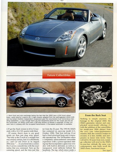 2003-2004 NISSAN 350Z 3 pg Color Article