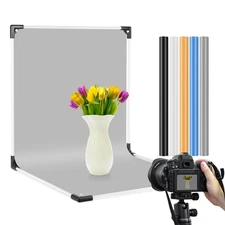 Small Backdrop Stand 1.3x2.6ft, Flat Lay Seamless Paper Props, Detachable Cro...