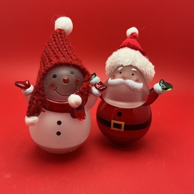 Roly Poly Light Up Santa & Mrs. Clause