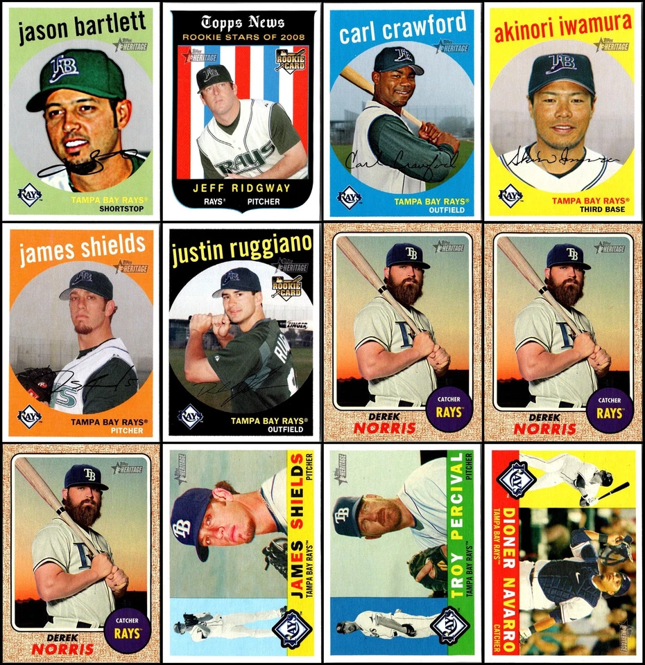 Lote de tarjetas Topps Heritage Tampa Bay Rays (77) - TRAE A CASA ALGO VERDADERAMENTE RESTANTE... Foto 3 de 4