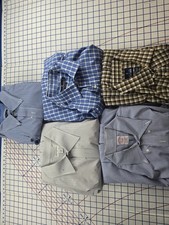 LOT OF 5 MENS Dress Shirts Large Chaps, Brooks Brother, Stafford More Used Good 