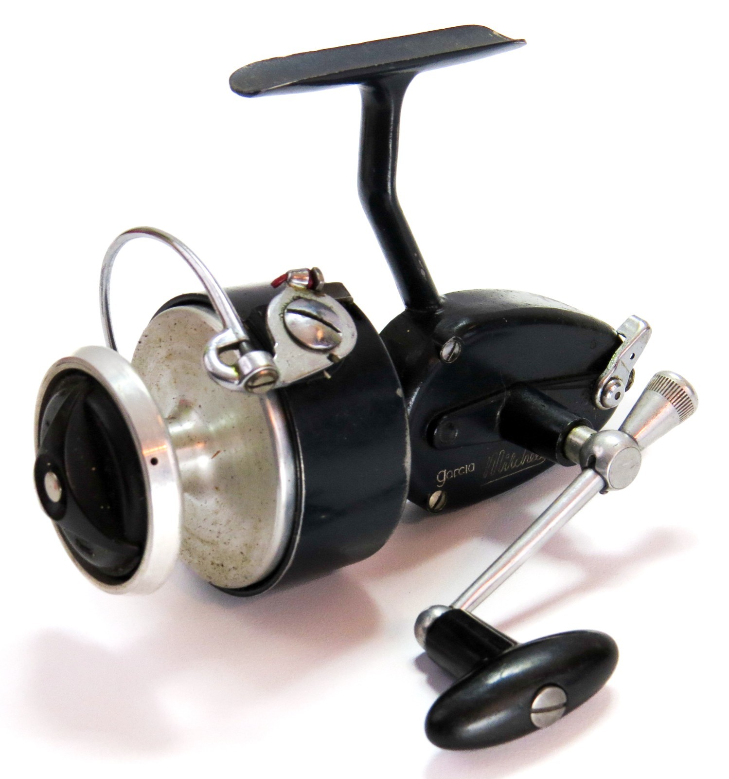 Garcia Mitchell 400 Blue Vintage Open Spinning Fishing Reel, Aluminum Spool