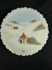 Fenton Art Glass Christmas Classics Collection 1982 Plate Uranium  Glass Glows