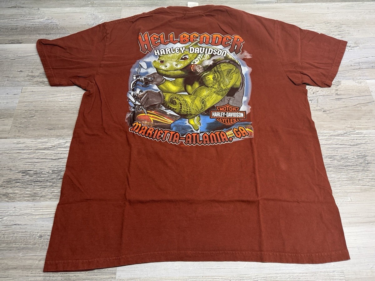 Hellbender Harley Davidson Marietta Georgia Biker Gecko Red T
