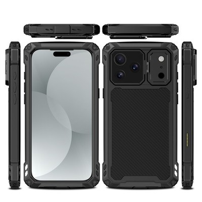 Metal Silicone Tempered Glass Magnetic Case Cover for iPhone 14 15 16 17 Pro Max