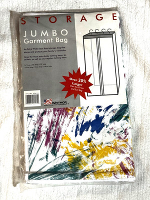 Whitmor Jumbo Garment Bag Clear Front Extra Wide 54''L x 20''D x 19W (NEW)