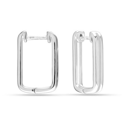 Reines 925 Sterlingsilber Medium Ovate Huggies Creolen f�r Frauen Teenager...