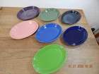 LOT OF 7 FIESTA serving bistro PLATTER OVAL 9 3/4" PURPLE BLUE GREEN BLACK