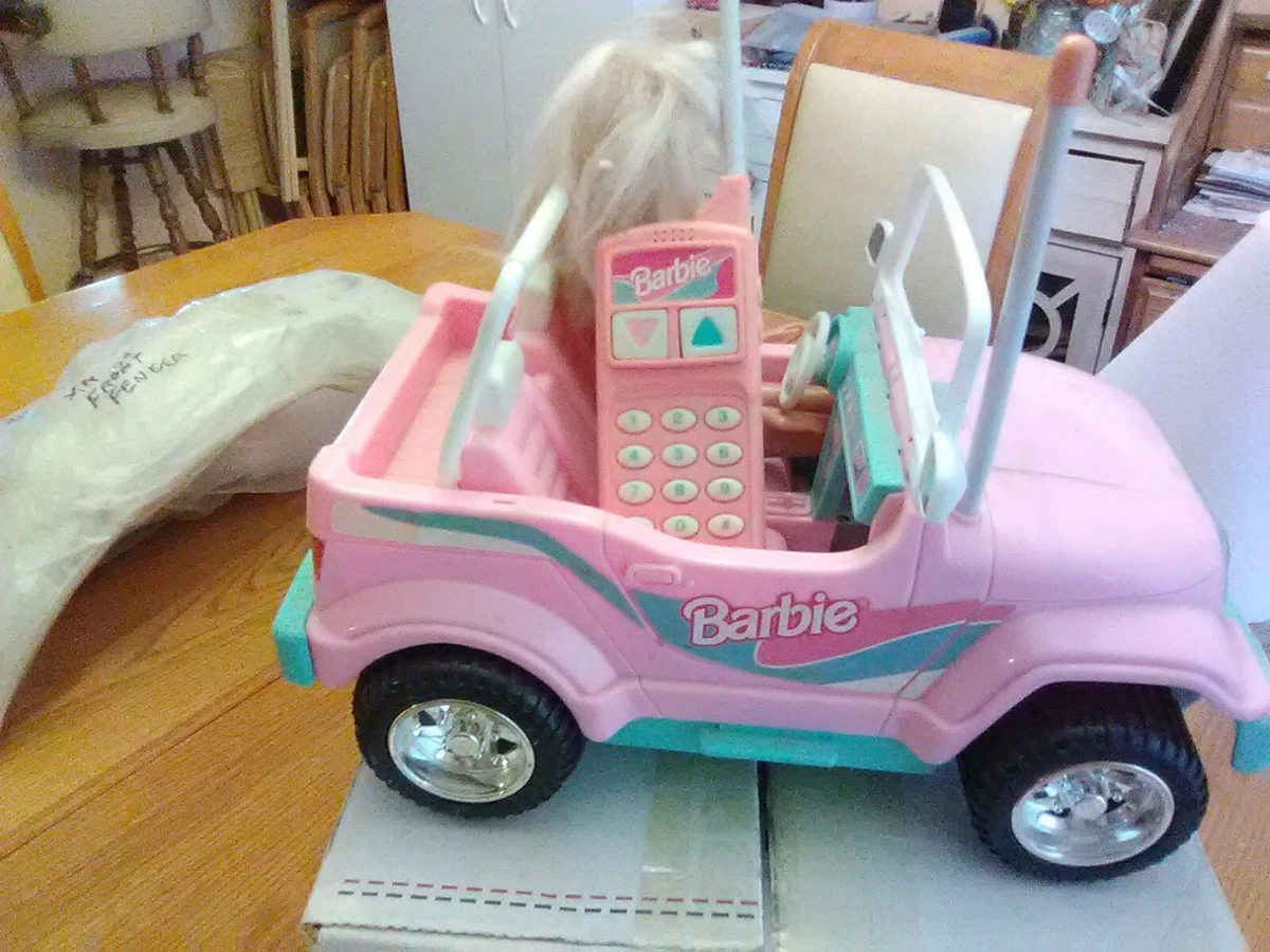 Vtg 1998 Barbie Radio Control RC Beach Fun 4x4 Jeep with Remote