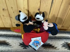 DISNEY STORE EXCLUSIVE MICKEY MOUSE 70TH ANNIVERSARY PLUSH BEAN BAG SET OF FOUR