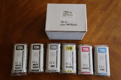 6x 130ml Made In The EU Compatible 72XL 72 Ink tank T1120 Printer