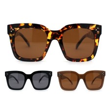 Anti-glare Polarized Chunky Thick Horn Rim Boyfriend Style Large Sunglasses