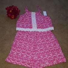 Simply Styled by Sears Girls 10/12 pink romper  NWT