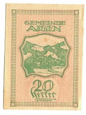 20 Heller 1920 AIGEN Austria UNC Notgeld Paper Money Banknote #P10262.U
