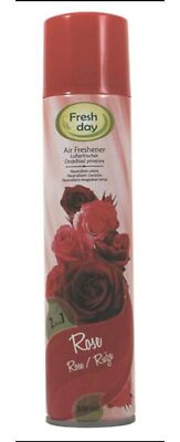 24x Fresh Day 0,3L Lufterfrischer Rosen Spray Raumduft Aroma Frische Geruch Bad