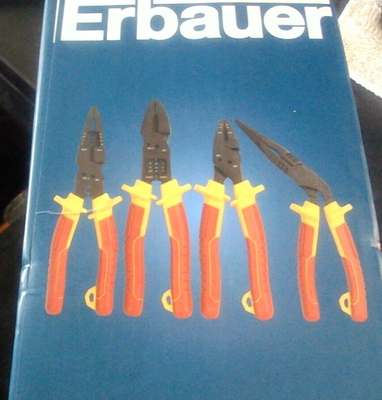 Erbauer 4 piece VDE Plier Set. MAND1_2223. 180mm Side Cutter  