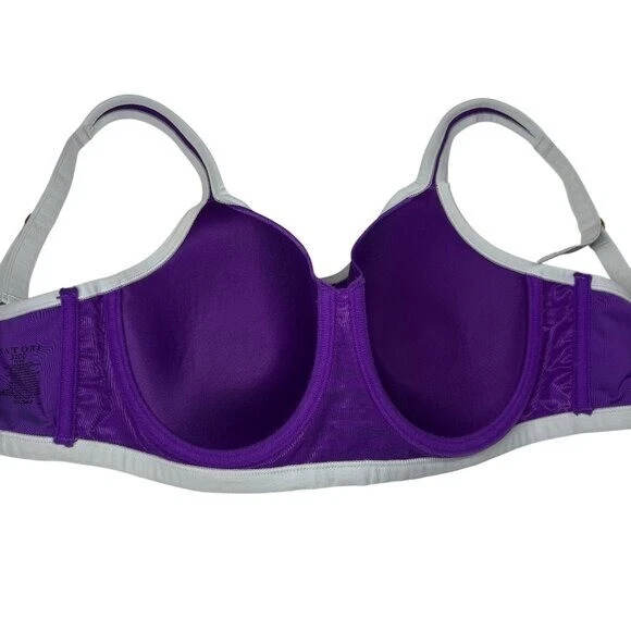 Sujetador deportivo convertible con aros Natori púrpura y blanco Yogi para mujer talla 32DD Foto 4 de 4