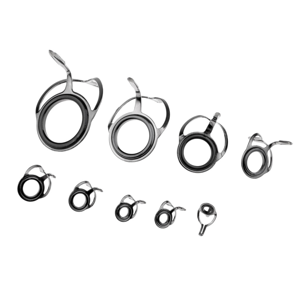 45pcs Fishing Rod Eyes Ceramic Fishing Rod Guides Line Repair Tip Tops