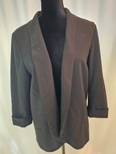 Banana Republic new black open front women blazer size 14  T153