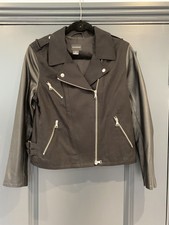 Club Monaco Biker Jacket With Faux Leather - Large
