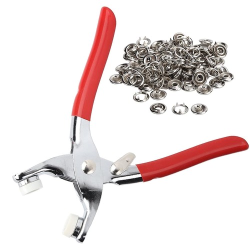 Pinza Per Occhielli Borchie Bottoni Automatici Cinture Borse Scarpe 100 OCCHIOLI - Foto 10 di 11
