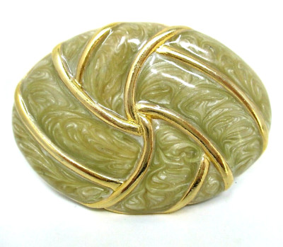 Vintage Belt Buckle Day Lor Goldtone Enamel Fashion Womens 1980s Designer