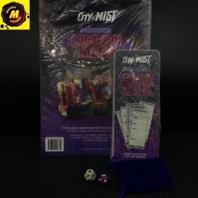 City of Mist - Accessories: Character and Theme Cards, Dice, and Location Map...