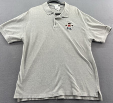 VTG Warner Bros Shirt Mens Sz Large Grey Short Sleeve Polo Taz Tazmanian Devil