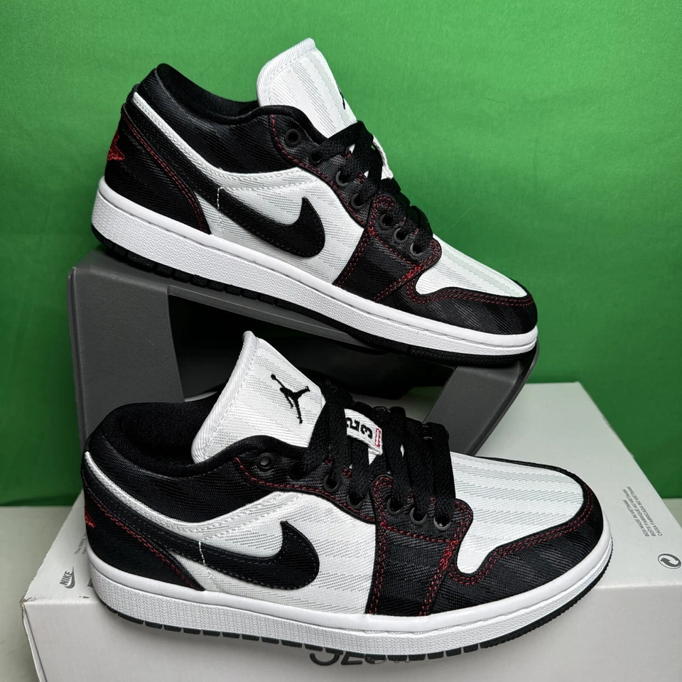 Talla 5.5 - Air Jordan 1 SE Utility Low Blanco Negro Rojo W Foto 4 de 4