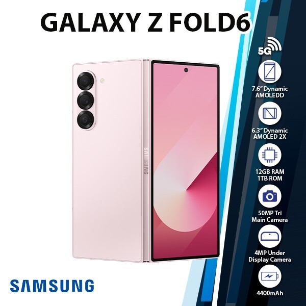 Samsung Galaxy Z Fold6 5G Android Cell Phone (Pink/12GB+1TB/Dual