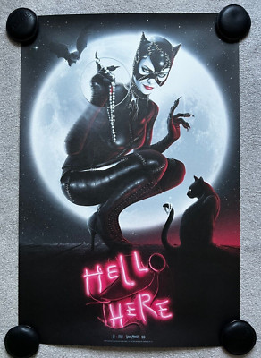 CATWOMAN UV Fluorescent VICE PRESS Print Mondo poster