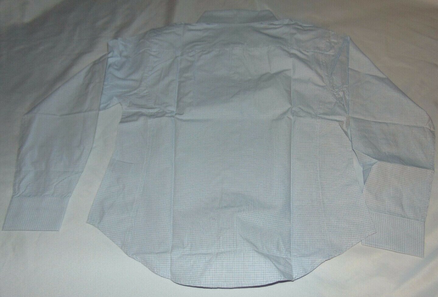 NWT UDE Ukrop's BLUE Plaid Dress Express Long Sleeve Uniform Shirt Size