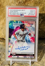 Juan Soto Atomic Refractor /25 PSA 9 10 Auto 2020 Bowman’s Best POP 1
