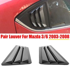 For Mazda 3 6 2003-2008 Gloss Black Rear Window Shutter Trim Cover Side Louver