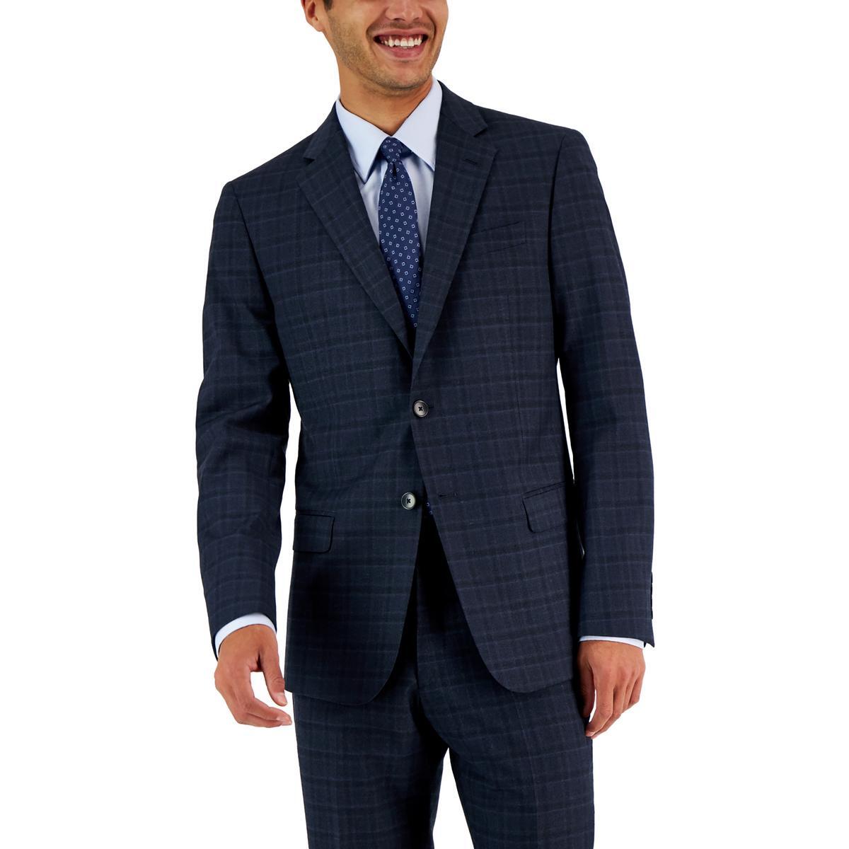 Мужской блейзер AX Armani Exchange из темно-синей полушерстяной ткани на двух пуговицах 38R BHFO 5572 12090₽