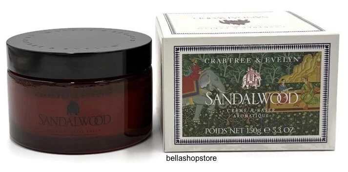 Crema de afeitar aromática Crabtree and Evelyn de sándalo para hombres tarro grande de 5,3 oz rara Foto 4 de 4