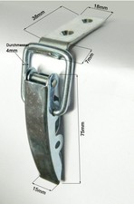 Spannverschluss Kistenverschluss 75x30x4mm mit gekr&ouml;pften Haken Eckbefestigung