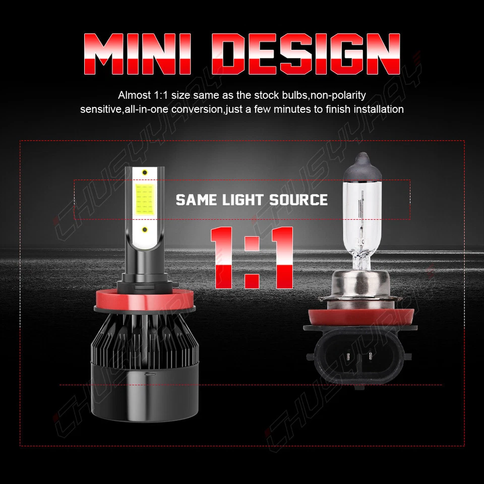 6x Combo H9 H11 H11 Bombillas LED Faros Para Volvo XC60 2010-2015 Hi-Lo Rayo Antiniebla Foto 3 de 4