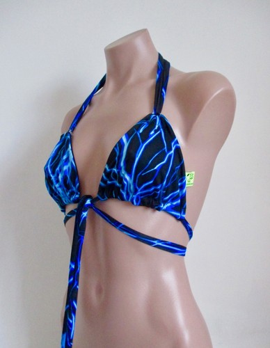 Schminke ⚡️ lightning bolt bikini triangle top dance sexy bra festival club UV - Picture 14 of 15