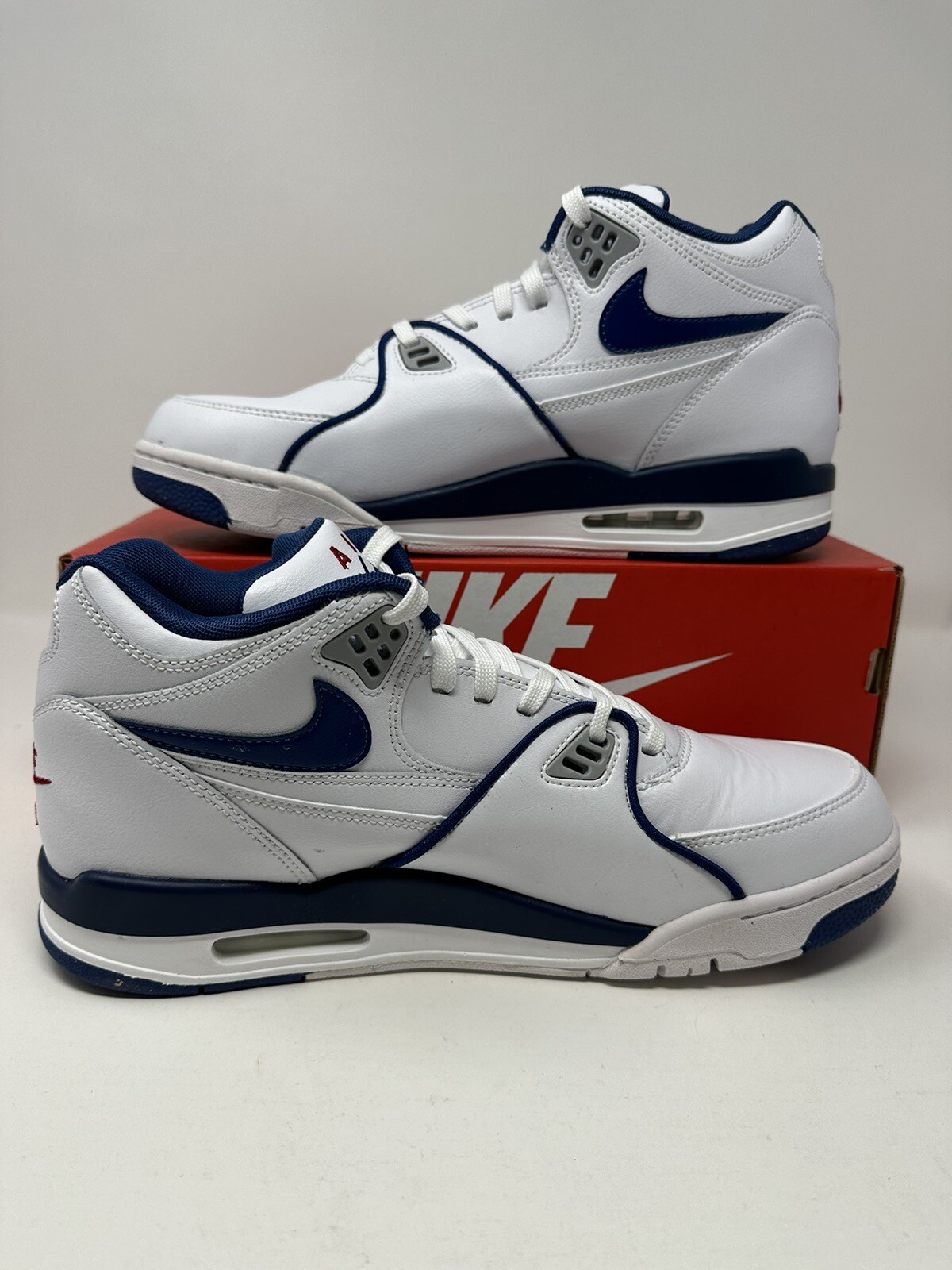 Nike Air Flight 89 Mid Basketball Shoes White Blue Retro CN5668101
