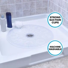 Round Shower Mat (23" Diameter) in Clear by SlipX Solutions