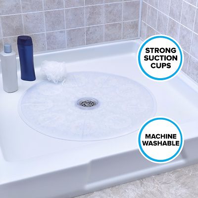 Round Shower Mat (23'' Diameter) in Clear by SlipX Solutions