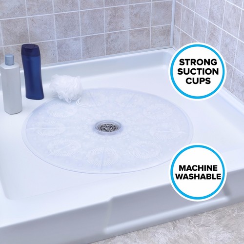 Round Shower Mat (23" Diameter) in Clear by SlipX Solutions - 第 1/4 張圖片
