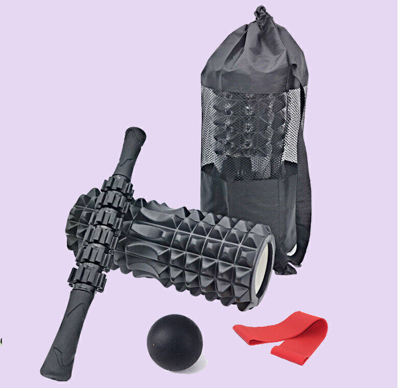 1 Set Roll Faszienrolle Massagerolle Fitness Sport Yoga Pilates Black U2B6 L3S8