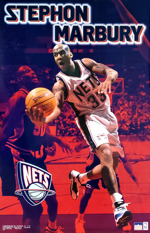 Stephon Marbury ACTION New Jersey Nets 2000 NBA Action 22x34