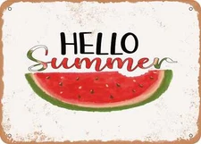 METAL SIGN - Hello Summer0 - Vintage Look Sign